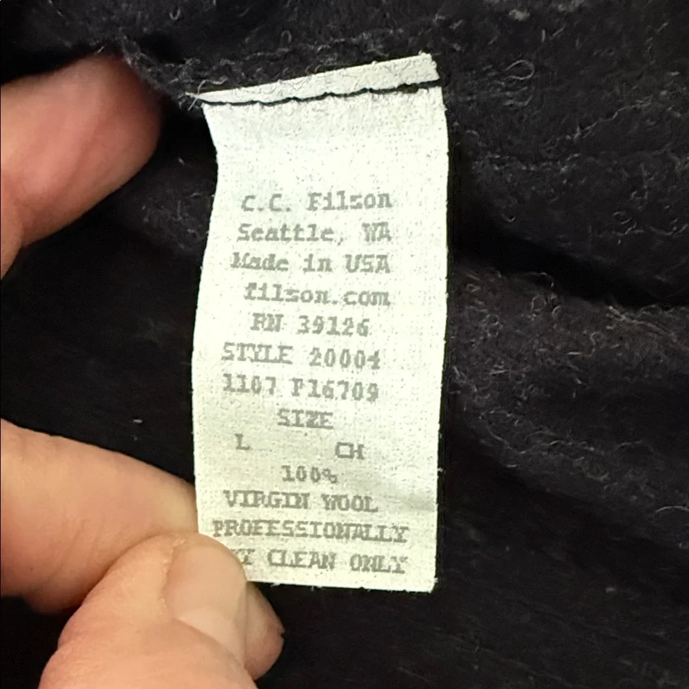 Filson Charcoal Wool Button-Front Vest - Picture 3 of 4